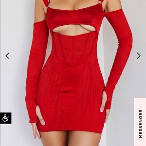 Mistress Rocks Scarlett Red Mesh Cutout Mini Dress
